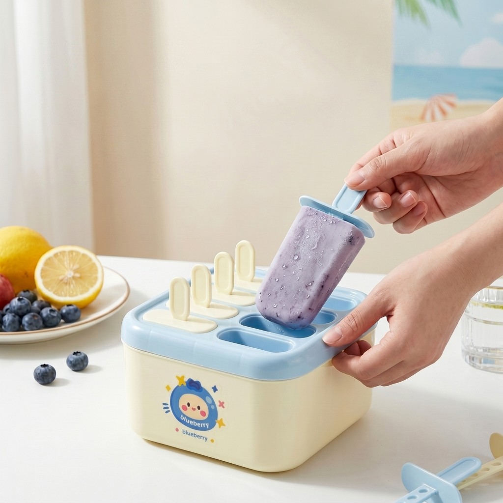 Kitchen Gadgets For Kids - Kapaklı Plastik Dondurma Kalıbı, Yeniden Kullanılabilir